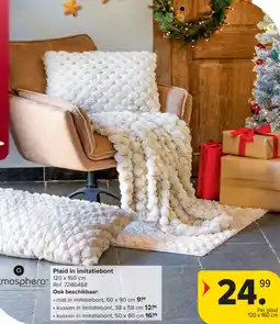 Carrefour Plaid in imitatiebont aanbieding