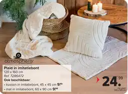 Carrefour atmosphera Plaid in imitatiebont aanbieding