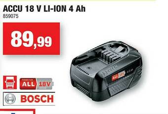 Hubo Accu 18 V Li-ion 4 Ah Bosch aanbieding