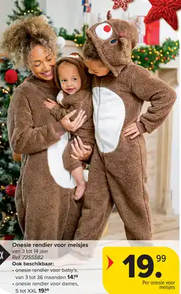 Carrefour Tex Onesie rendier voor meisjes aanbieding