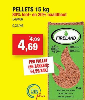 Hubo Pellets 15 Kg aanbieding