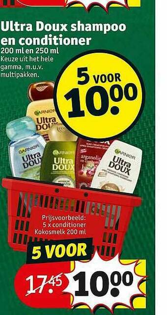 Kruidvat Ultra Doux Shampoo En Conditioner aanbieding