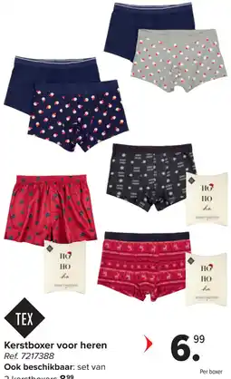 Carrefour Tex Kerstboxer voor heren aanbieding