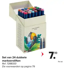 Carrefour Set van 24 dubbele markeerstiften aanbieding