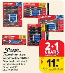 Carrefour Sharpie Assortiment sets acrylmarkeerstiften aanbieding