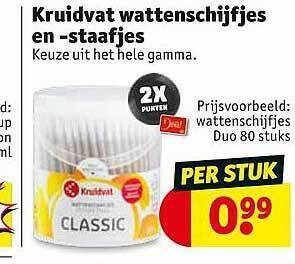 Kruidvat Kruidvat Wattenschijfjes En -staafjes aanbieding