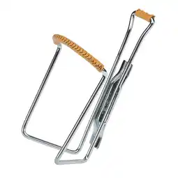 Decathlon Zefal Vintage bidonhouder - chroomstaal met bruin leer aanbieding