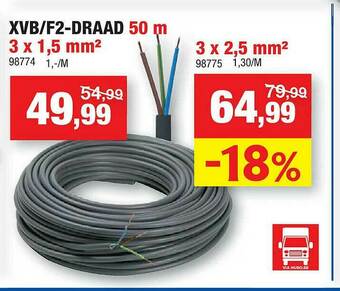 Hubo Xvb F2-draad 50 M aanbieding
