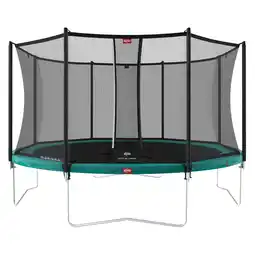 Decathlon Trampoline + Veiligheidsnet BERG Favorit Regular Rond 430 Groen aanbieding