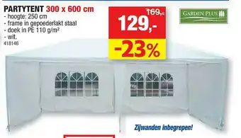 Hubo Partytent 300 X 600 Cm Garden Plus aanbieding