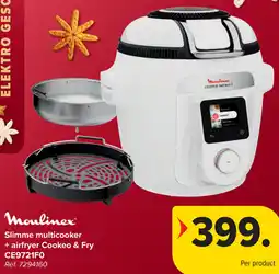 Carrefour Moulinex Slimme multicooker + airfryer Cookeo & Fry CE9721F0 aanbieding