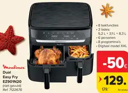 Carrefour Moulinex Dual Easy Fry EZ901N20 aanbieding