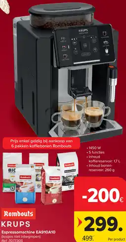 Carrefour Krups Espressomachine EA910A10 aanbieding