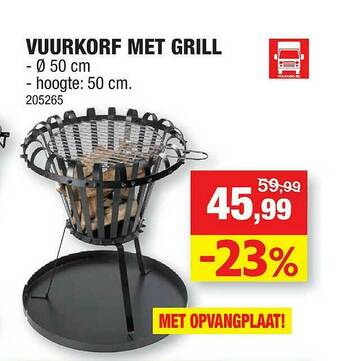 Hubo Vuurkorf Met Grill aanbieding