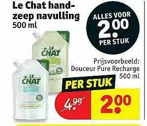 Kruidvat Le Chat Handzeep Navulling aanbieding