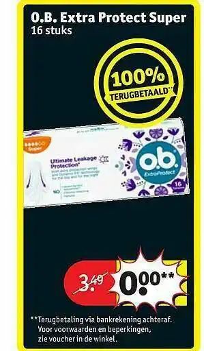 Kruidvat O.b. Extra Protect Super aanbieding