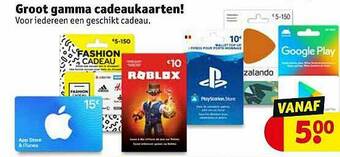 Kruidvat Groot Gamma Cadeaukaarten! aanbieding