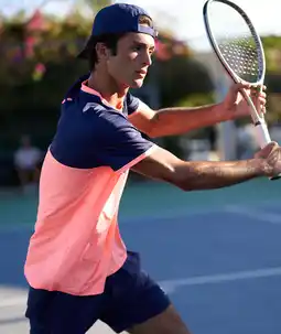 Decathlon Performance Tennis/Padel T-shirt Heren Melon/Marineblauw aanbieding