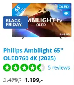 Coolblue Philips Ambilight OLED760 4K (2025) aanbieding