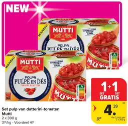 Carrefour Set pulp van datterini-tomaten Mutti aanbieding