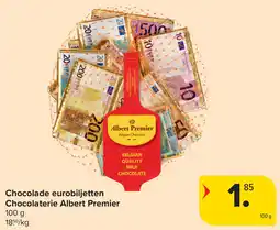 Carrefour Chocolade eurobiljetten Chocolaterie Albert Premier aanbieding