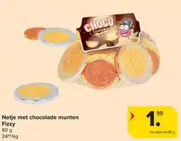 Carrefour Netje met chocolade munten Fizzy aanbieding