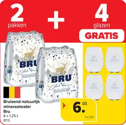 Carrefour Bruisend natuurlijk mineraalwater Bru aanbieding