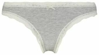 HEMA HEMA Damesslip Stretch Katoen/kant Grijsmelange (grijsmelange) aanbieding