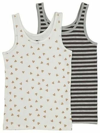 HEMA 2-pak Kinderhemden Glitter Gebroken Wit (gebroken wit)