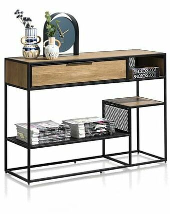 Deba Meubelen Wandtafel CITY - Railway Brown Hout aanbieding