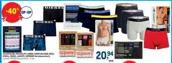 Calvin Klein, Polo ralph lauren, Tommy Hilfiger, Mexx, O'neill, Diesel, Lacoste, Superdry Herenboxershorts 3 pack