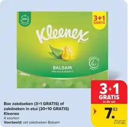 Carrefour Box zakdoeken of zakdoeken in etui Kleenex aanbieding