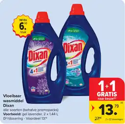 Carrefour Vloeibaar wasmiddel Dixan aanbieding