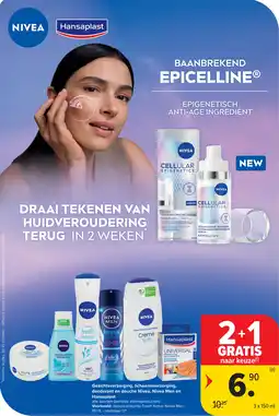 Carrefour Gezichtsverzorging, lichaamsverzorging, deodorant en douche Nivea, Nivea Men en Hansaplast aanbieding