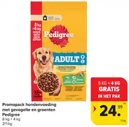 Carrefour Promopack hondenvoeding met gevogelte en groenten Pedigree aanbieding