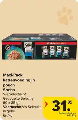 Carrefour Maxi-Pack kattenvoeding in pouch Sheba aanbieding