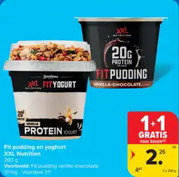 Carrefour Fit pudding en yoghurt XXL Nutrition aanbieding