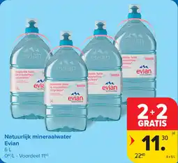 Carrefour Natuurlijk mineraalwater Evian aanbieding