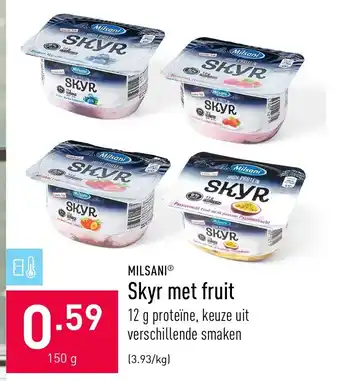 ALDI Milsani Skyr met fruit 150 g aanbieding