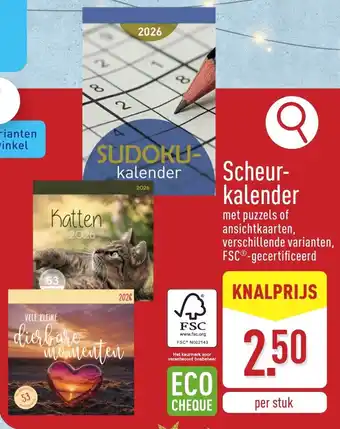 ALDI Scheurkalender aanbieding