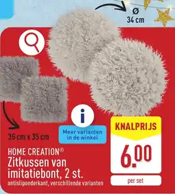 ALDI Home Creation Zitkussen van Imitatiebont aanbieding