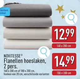 ALDI Novitesse Flanellen Hoeslaken 2 pers. aanbieding