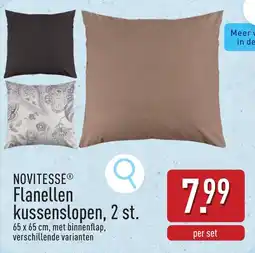 ALDI Novitesse Flanellen Kussenslopen aanbieding