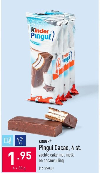 ALDI Kinder Pingui Cacao, 4 st. aanbieding