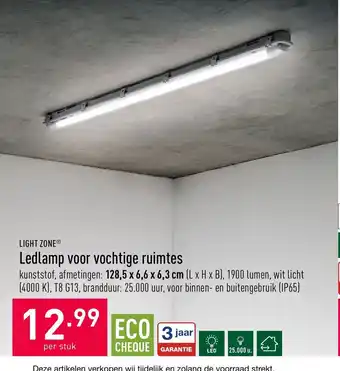 ALDI Light zone Ledlamp voor vochtige ruimtes 128,5 x 6,6 x 6,3 cm aanbieding