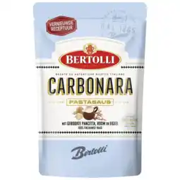 Albert Heijn Bertolli Pastasaus in zak carbonara aanbieding