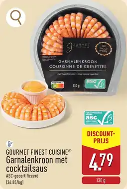 ALDI Gourmet Finest Cuisine Garnalenkroon met Cocktailsaus aanbieding