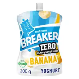 Albert Heijn Melkunie Breaker zero banaan yoghurt aanbieding