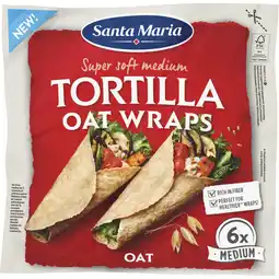 Albert Heijn Santa Maria Tortilla oat wraps 6x medium aanbieding