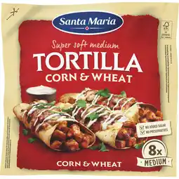 Albert Heijn Santa Maria Tortilla wraps corn & wheat 8x medium aanbieding